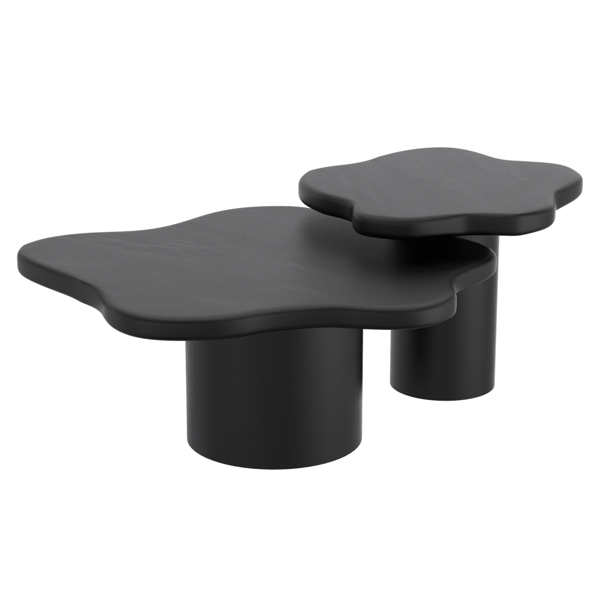 303-149BLK Mayal Coffee Table Set, Black - 2 Piece