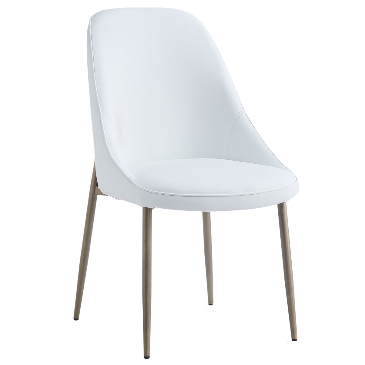 202-636WT Cleo Dining Chair, White & Aged Gold
