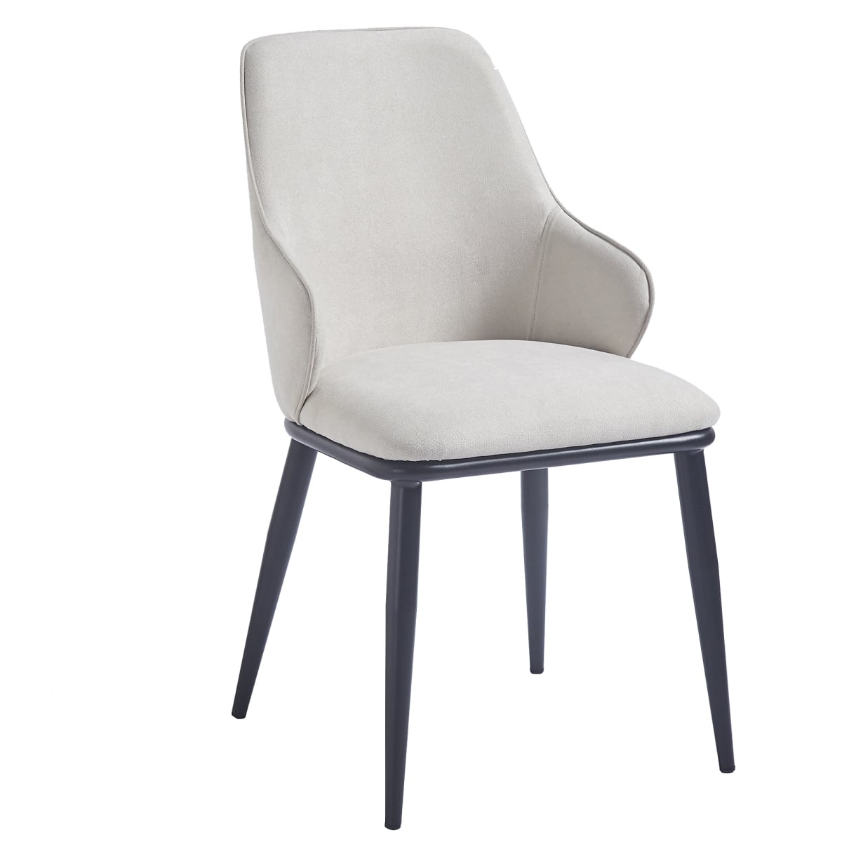 202-084BEG Kash Dining Chair, Beige Fabric & Black