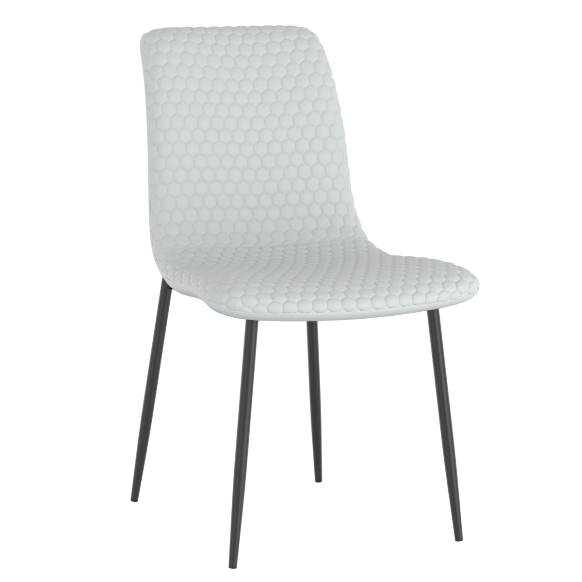 202-083LGY Brixx Dining Chair, Light Grey Polyurethane & Black