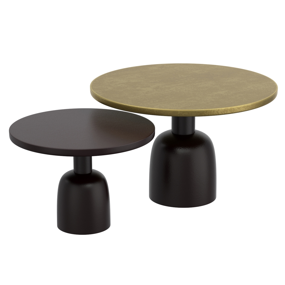 303-102GL-BK Adira Coffee Table, Antique Gold & Black - 2 Piece