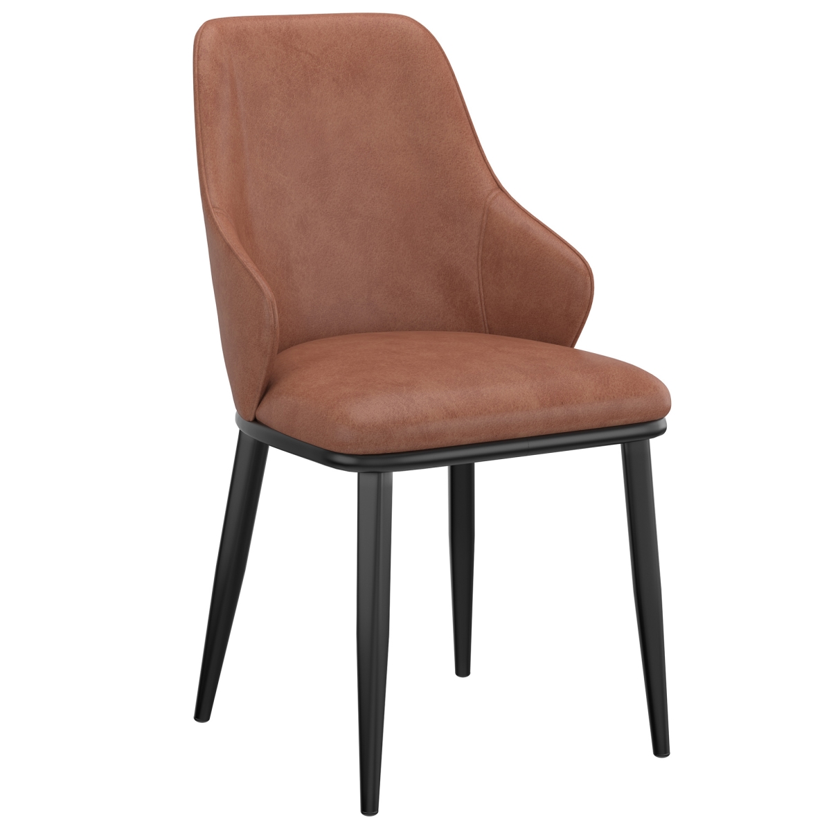 202-084SD Kash Dining Chair, Saddle Polyurethane & Black
