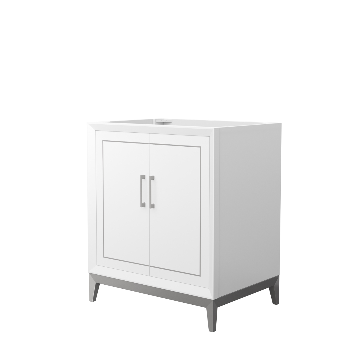 WCH515130SWHCXSXXMXX 30 in. Marlena Single Bathroom Vanity, No Countertop, No Sink & Brushed Nickel Trim - White -  Wyndham Collection