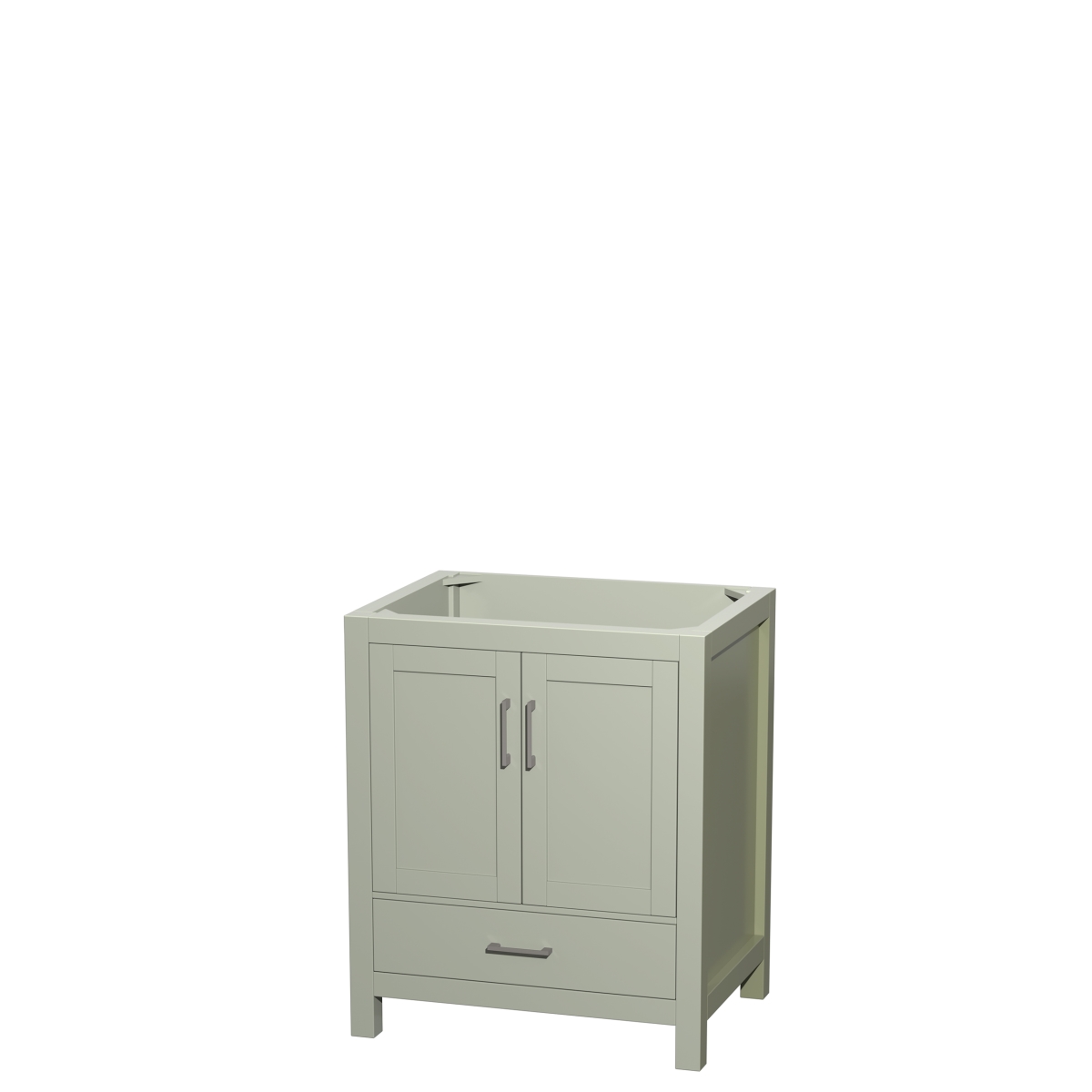 WCS141430SLGCXSXXMXX 30 in. Sheffield Single Bathroom Vanity, No Countertop, No Sink & Brushed Nickel Trim - Light Green -  Wyndham Collection