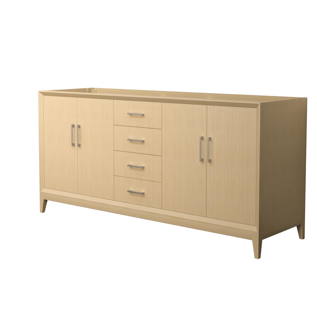 Picture of Wyndham Collection WCH757572DHOCXSXXMXX 72 in. Janna Double Bathroom Vanity&#44; Trim - White Oak & Brushed Nickel