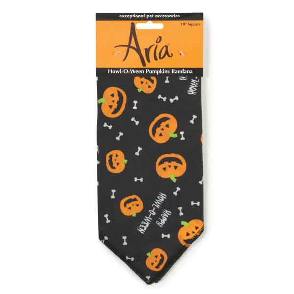 Picture of PetEdge DT7051 17 Aria Howl-O-Ween Pumpkins Pet Grooming Bandana
