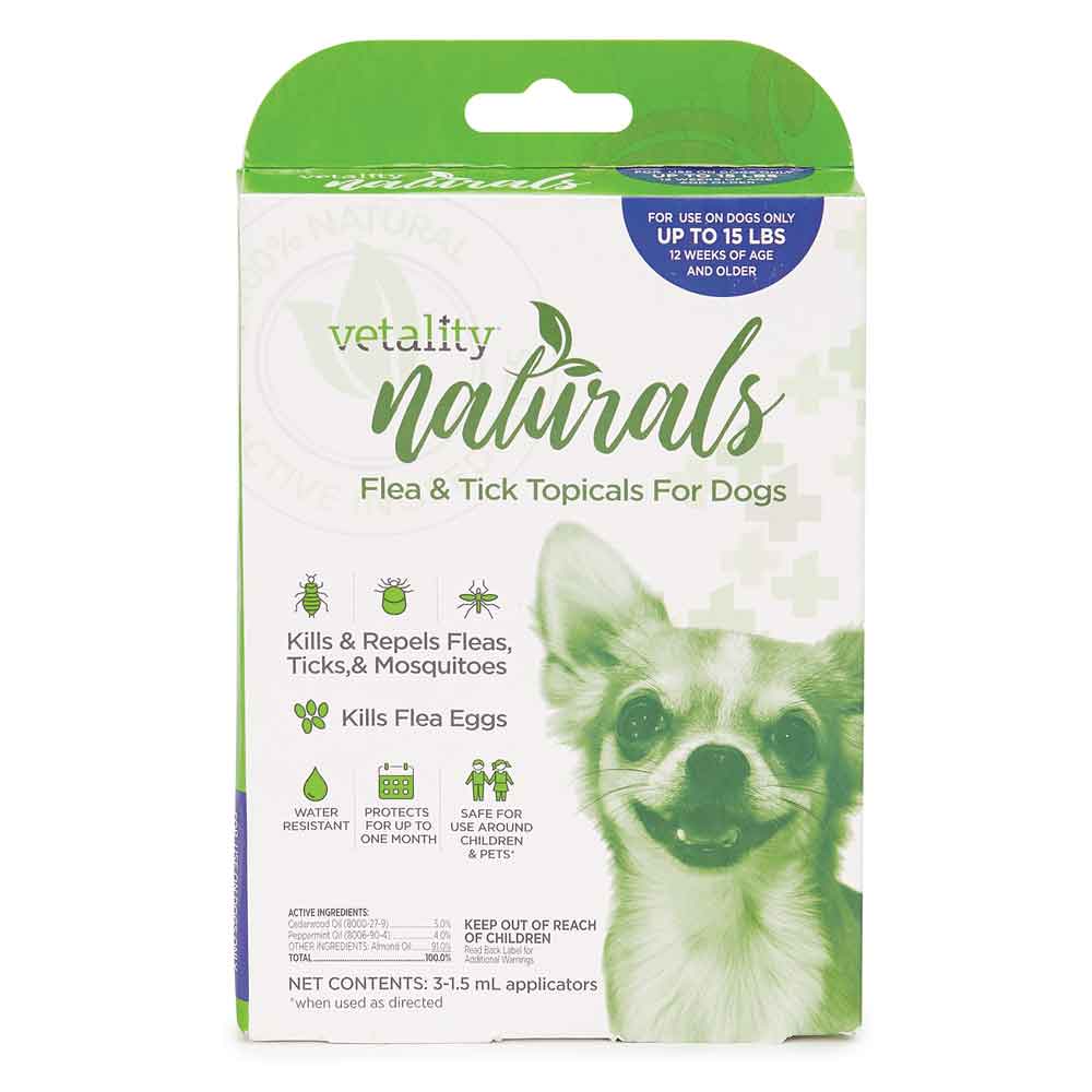 Picture of PetEdge ZX2550 15 15 lbs Vetality Naturals Flea & Tick Topicals for Dogs - 3 Months
