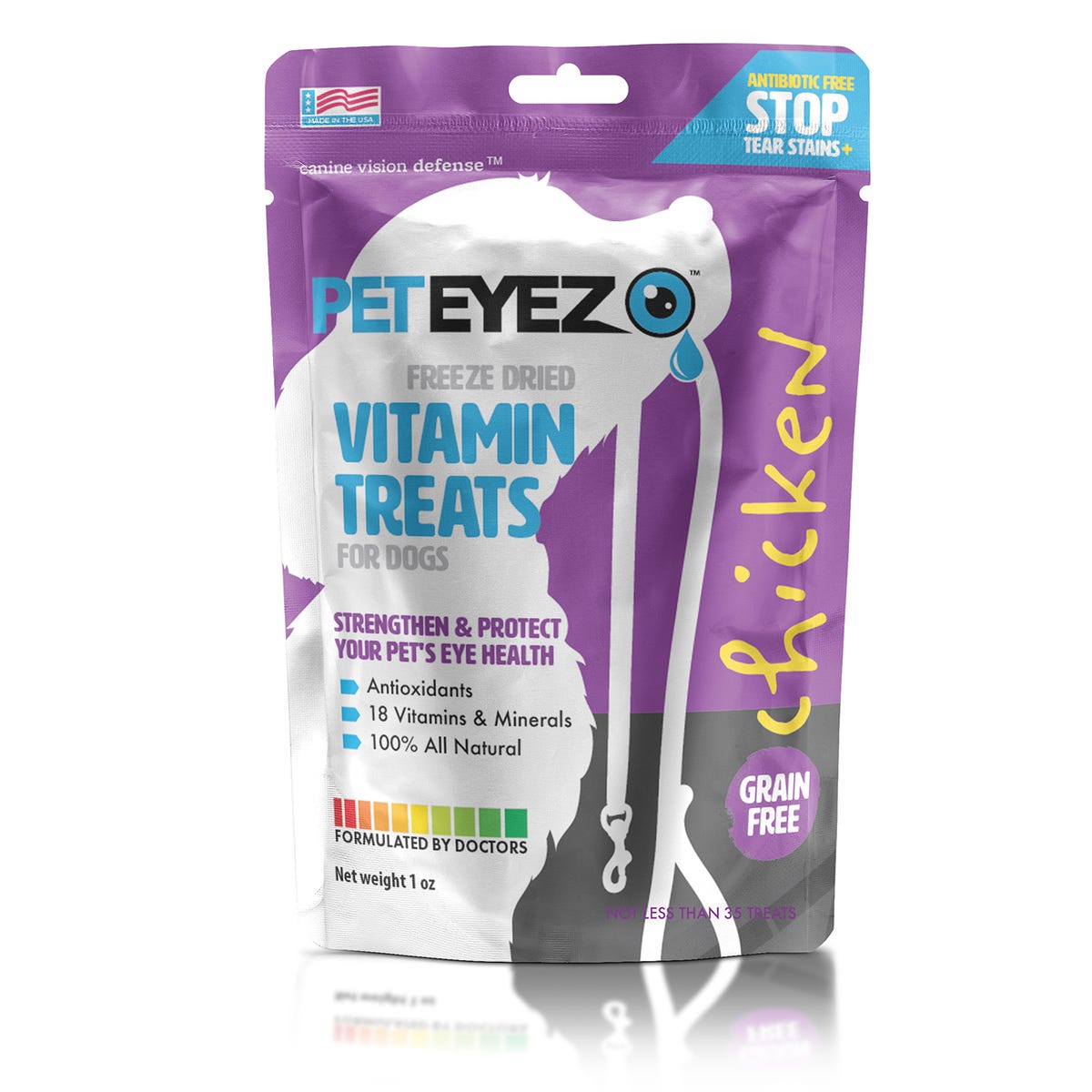 Picture of PetEdge ZX5487 10 01 1 oz Pet Eyez Vitamin Dog Chicken Treats