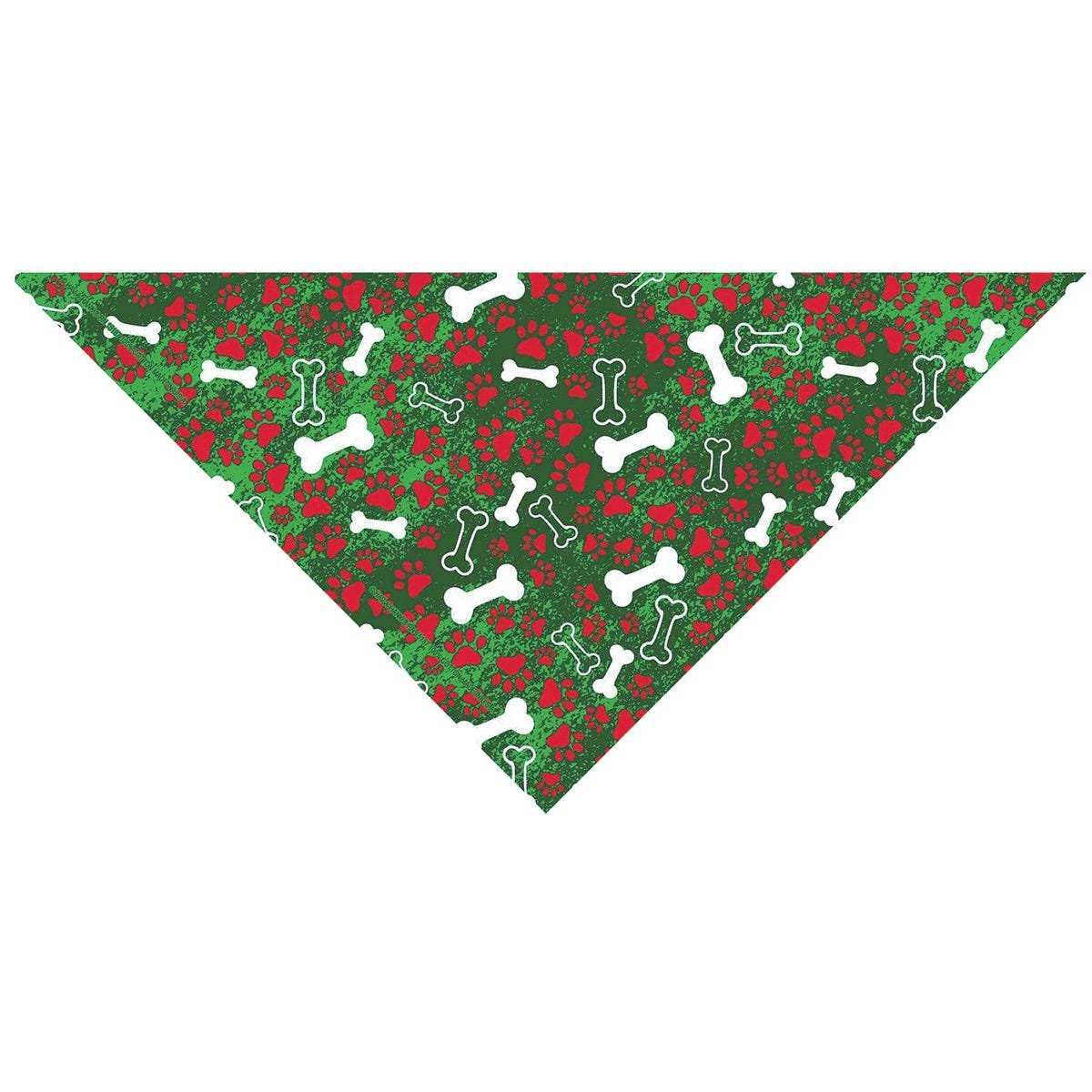 Picture of PetEdge ZX0713 43 Top Performance Holiday Bones Green Pet Grooming Bandana