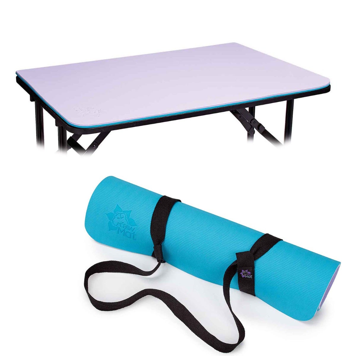 Picture of PetEdge ZX1202 19 36 36 in. PawMat Reversible Grooming Table Mat&#44; Blue & Lever