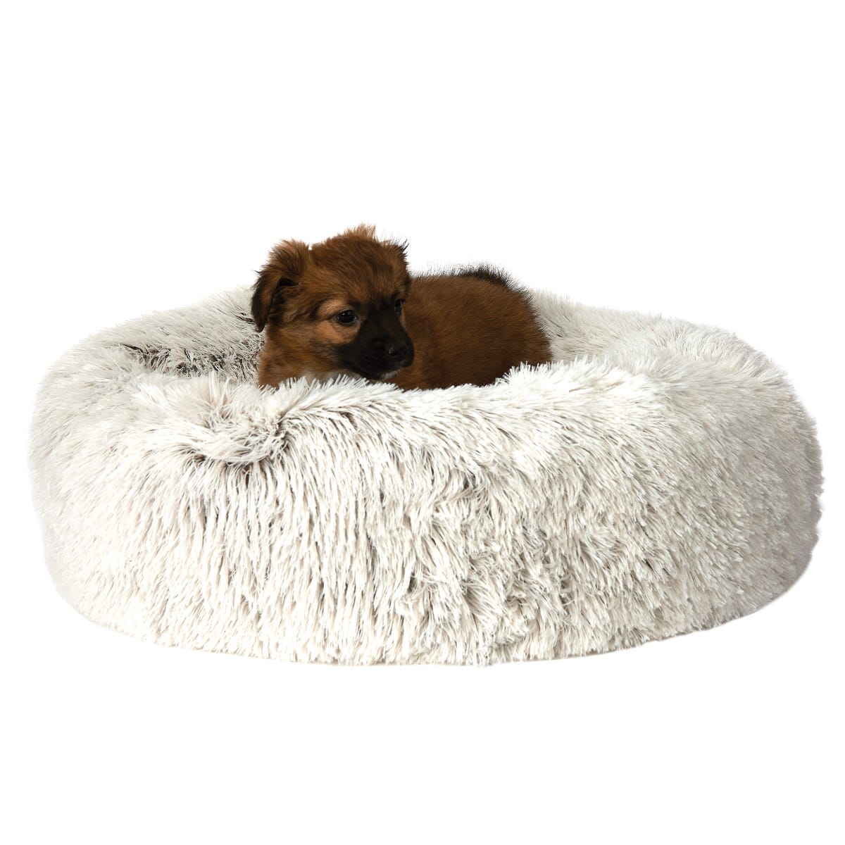 Picture of PetEdge ZW1652 18 11 Slumber Pet Super Plush Cuddler Beds&#44; Cream - Extra Small & Small