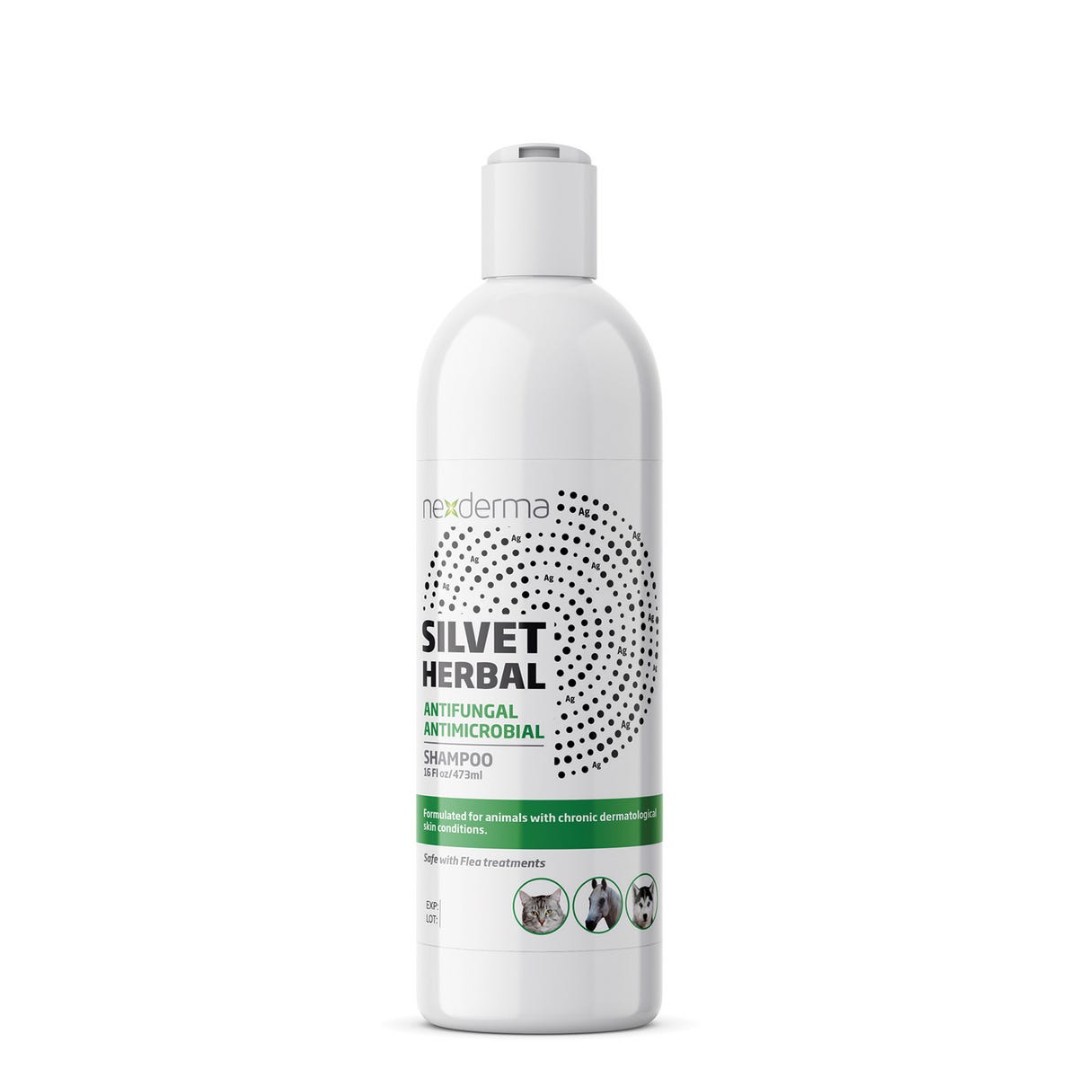 Picture of PetEdge ZX7300 28 16 16 oz Nexderma Silver protective Herbal Dog Grooming Shampoo
