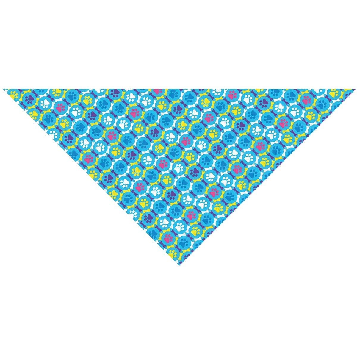 Picture of PetEdge ZX0592 19 Top Performance Puppy Paws Blue Pet Grooming Bandana