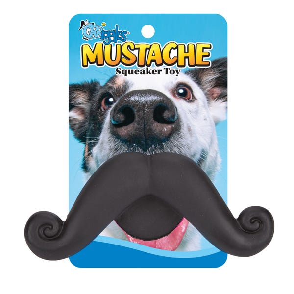 US0321 14 Grriggles Mustache Squeaker Pet Toys