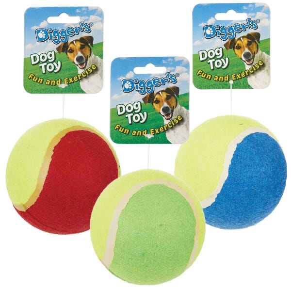 A08234 4 in. Diggers Tennis Balls Toys