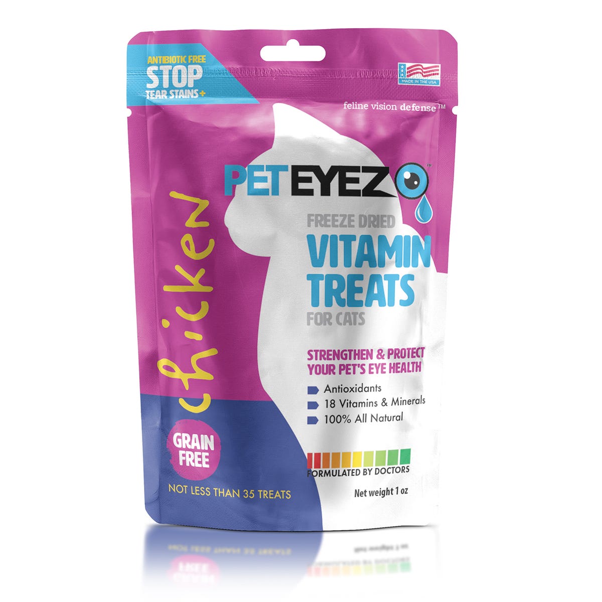 Picture of PetEdge ZX3514 10 01 1 oz Pet Eyez Vitamin Cat Chicken Treats