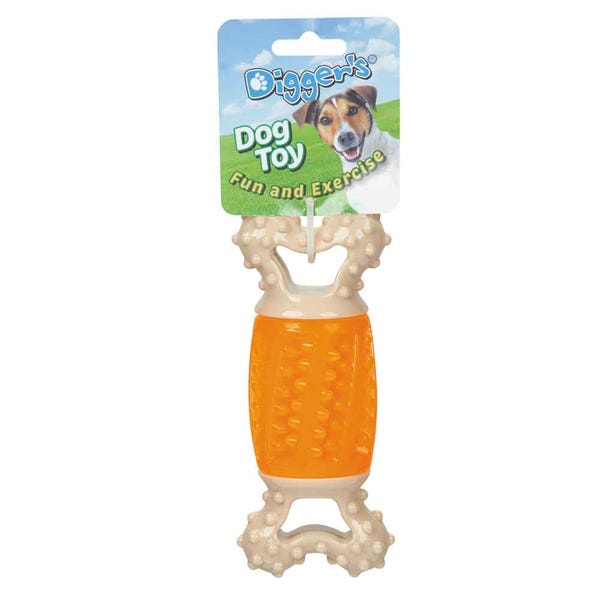ZD7371 69 Diggers Giggle Bone Dog Toys, Orange