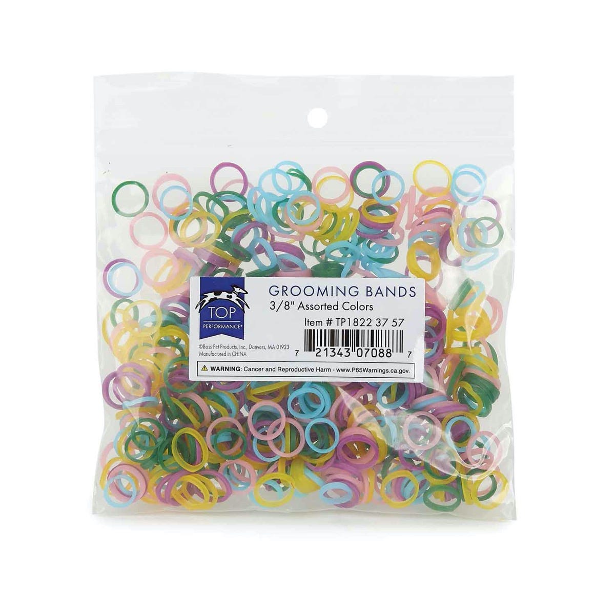 Picture of PetEdge TP1822 37 57 0.375 in. Top Performance Grooming Band&#44; Assorted Color - 500 Count
