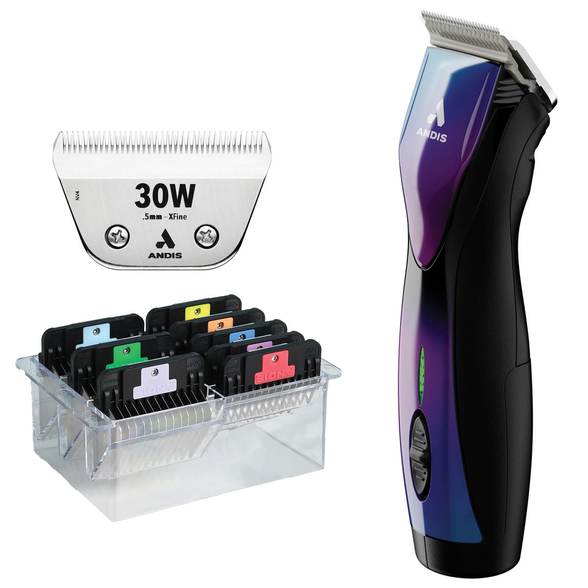Picture of PetEdge AD797908 03 Andis ZRII 30W Blade Clipper Kit&#44; Purple - 8 Piece