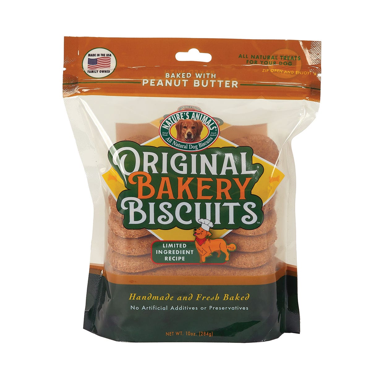 Picture of PetEdge ZX5026 43 10 10 oz Natures Animals Original Peanut Butter Bakery Biscuit