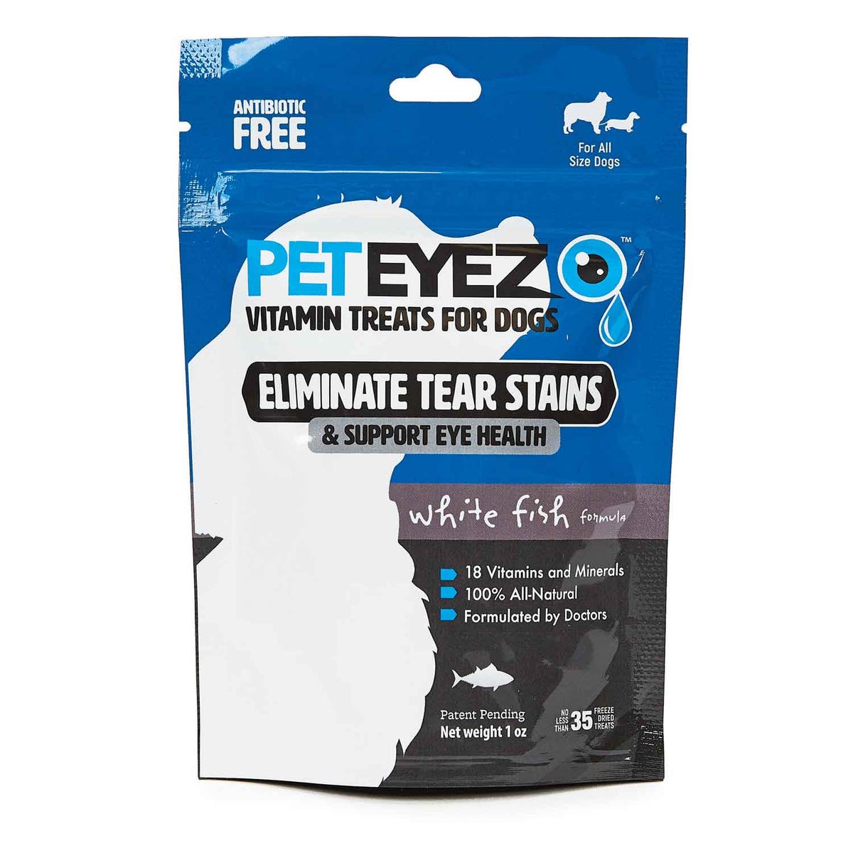 Picture of PetEdge ZX5487 48 01 1 oz Pet Eyez White Fish Vitamin Dog Treats