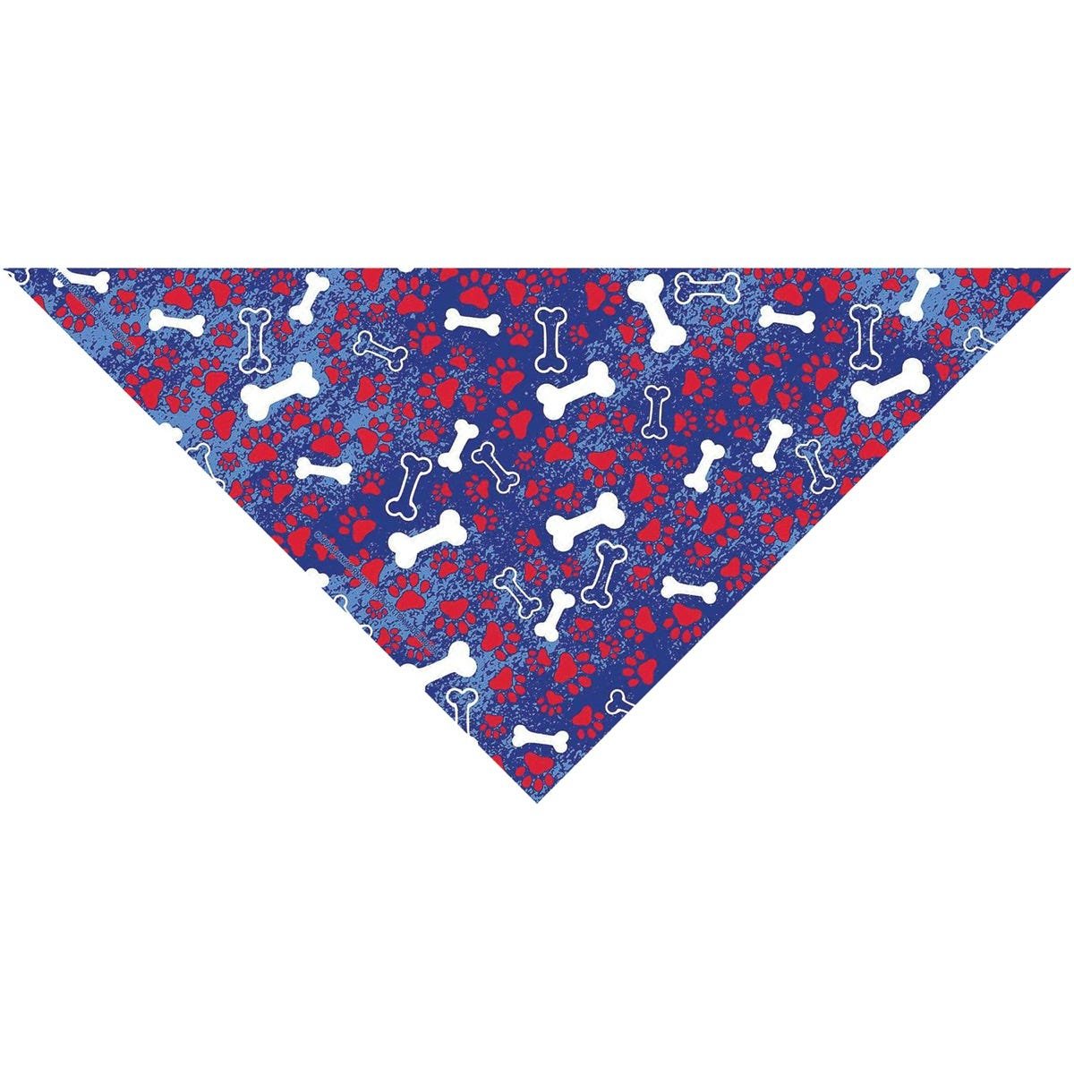 Picture of PetEdge ZX0595 19 Top Performance Patriotic Bones Blue Pet Grooming Bandana