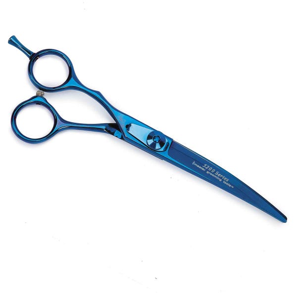 Picture of PetEdge TP5265 65 6.5 in. Master Grooming Tools 5200 Blue Titanium Lefty Curved Shears