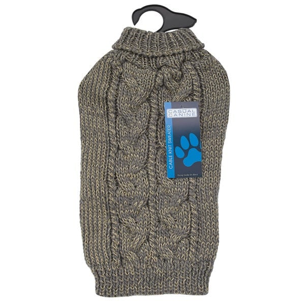 ZA2331 12 43 Casual Canine Cable Knit Pet Sweaters, Chive - Small