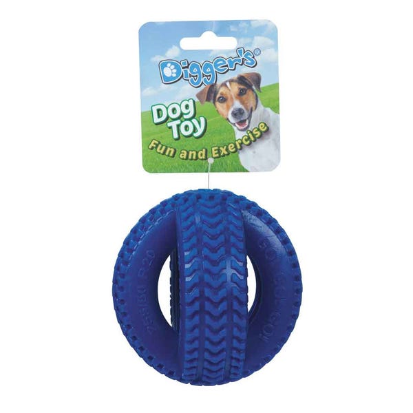 ZD7412 19 Diggers Double Tire Dog Toys, Blue