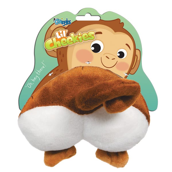 Grriggles Lil' Cheekies Dog Toy - Monkey - One Size