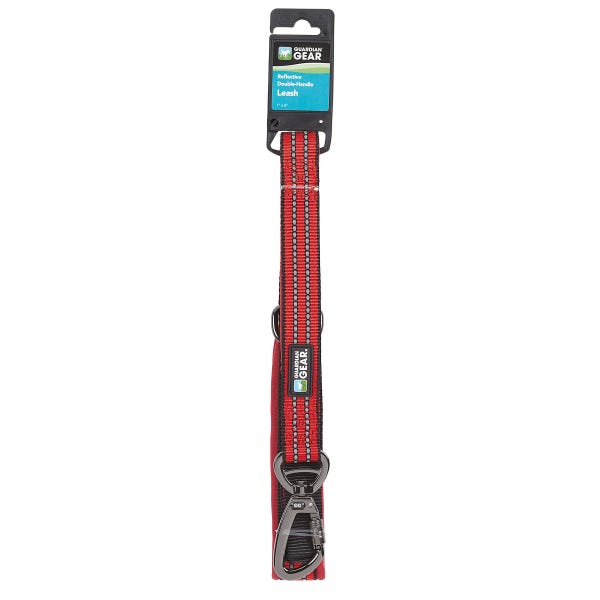 ZA5172 06 83 6 ft. Guardian Gear Reflective Double-Handle Red Leashes