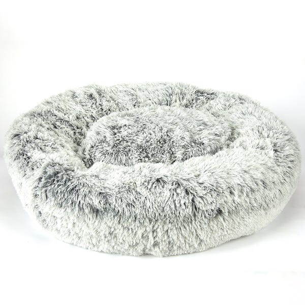 ZW1652 36 17 Slumber Pet Super Plush Cuddler Beds, Black & White - Medium & Large
