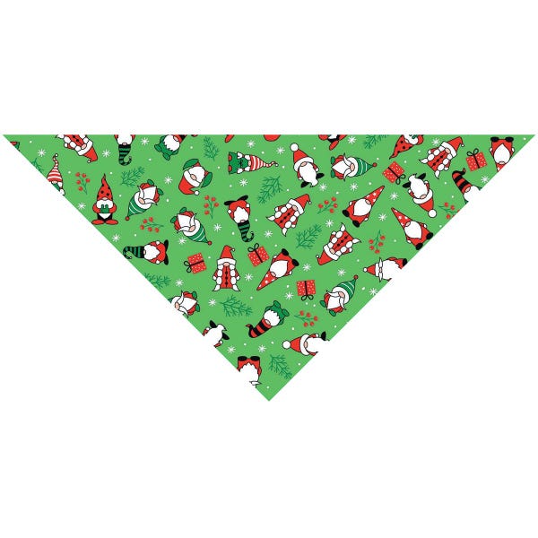 Picture of PetEdge ZX0754 43 Top Performance Holiday Gnomes Green Pet Grooming Bandana