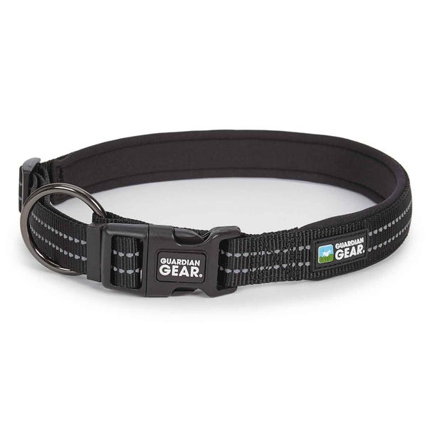 ZA0006 20 30 Guardian Gear Reflect Nylon O-Ring Pet Collars, Black - Large