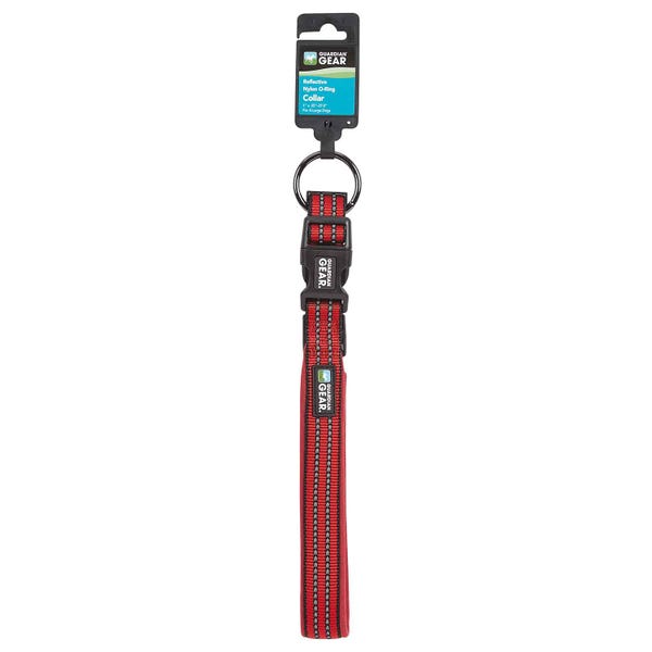 ZA0006 24 83 Guardian Gear Reflect Nylon O-Ring Pet Collars, Red - Extra Large