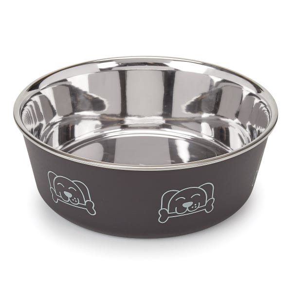 Picture of PetEdge ZW8006 25 24 ProSelect Stainless Steel Goodie Espresso Pet Bowl - Extra Large