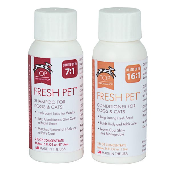 TP1033 34 02 2 oz Top Performance Fresh Pet Dog Grooming Shampoo Conditioner