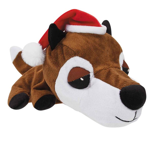 Digger's Holiday FatHedz Plush Dog Toy - Fox - One Size - 10.25"