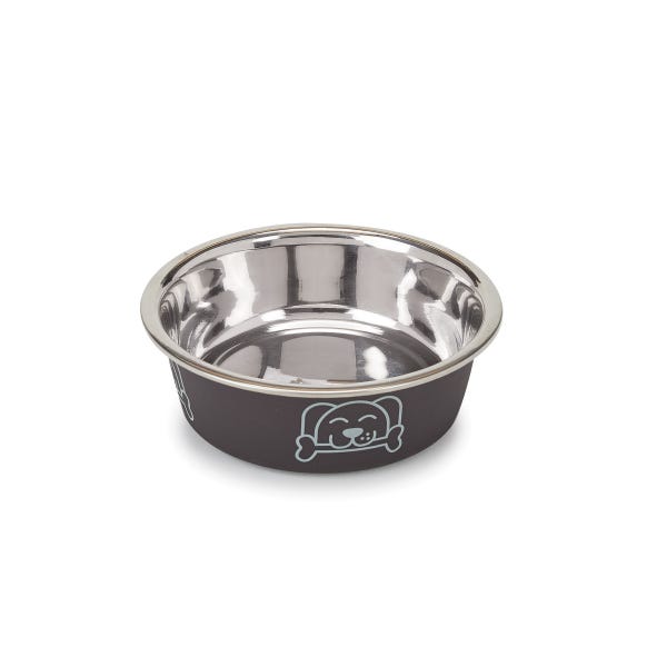 Picture of PetEdge ZW8006 25 12 ProSelect Stainless Steel Goodie Espresso Pet Bowl - Small