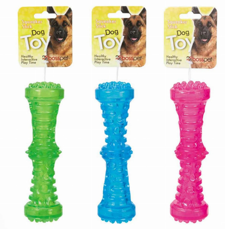 A03925 Diggers TPR Squeaker Stick Dog Toys