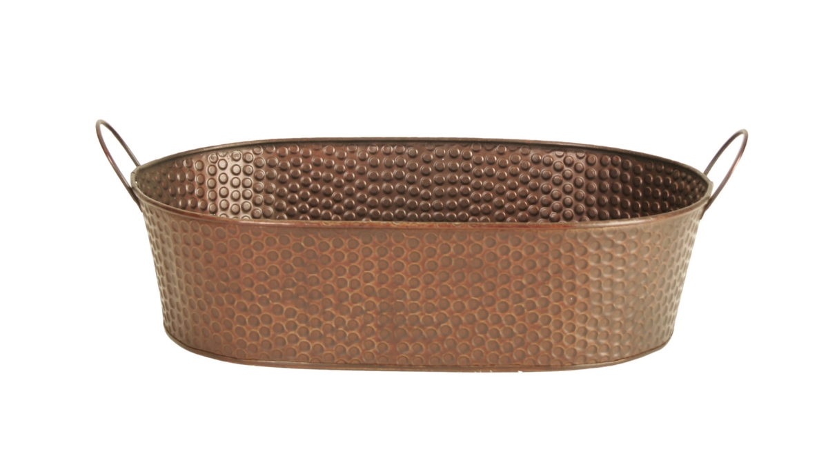 7105-14 14 in. Hammered Metal Planter