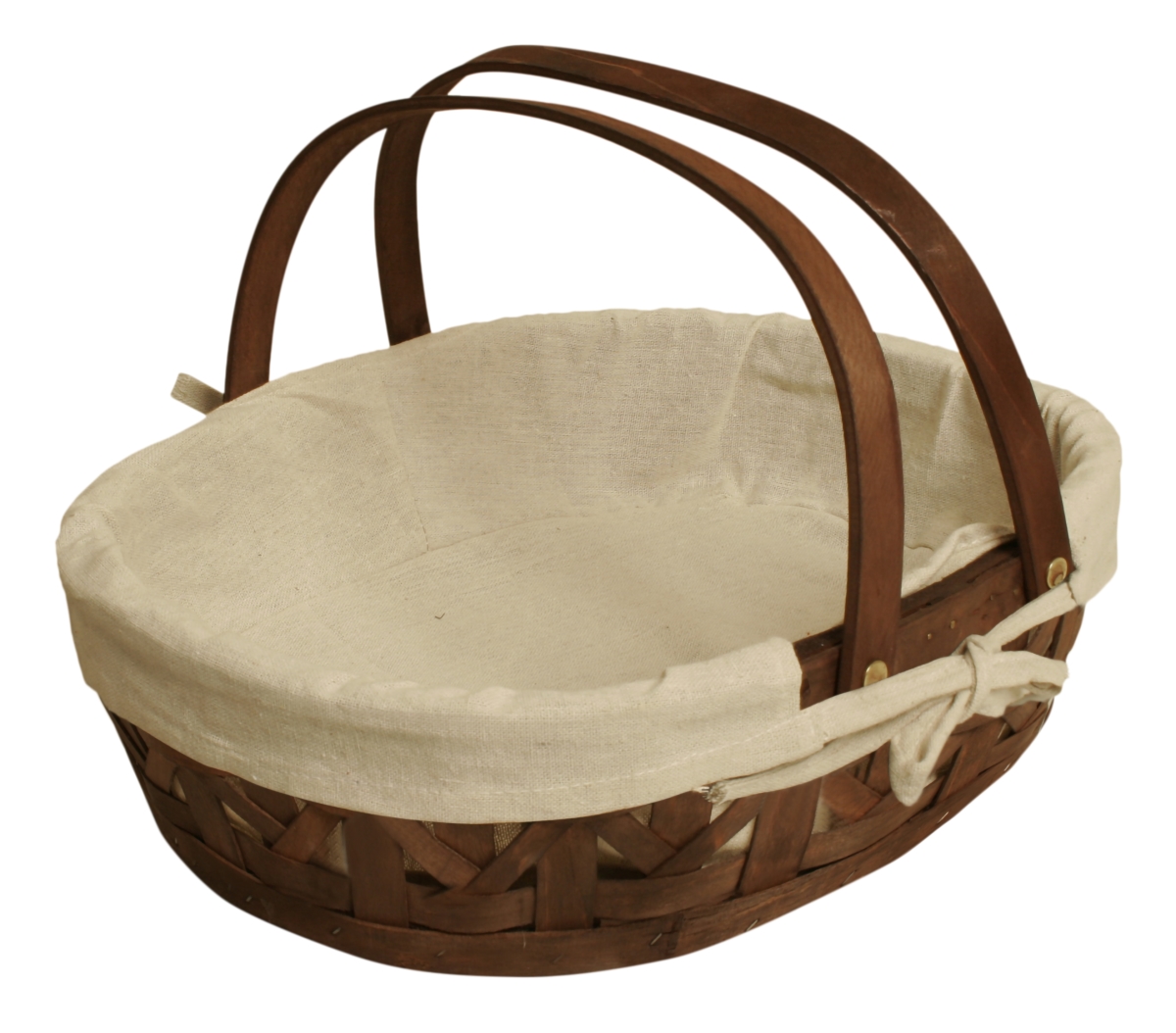 Picture of Wald Imports 6501-LG 17 in. Stained Woodchip Basket with Cloth Liner, Brown