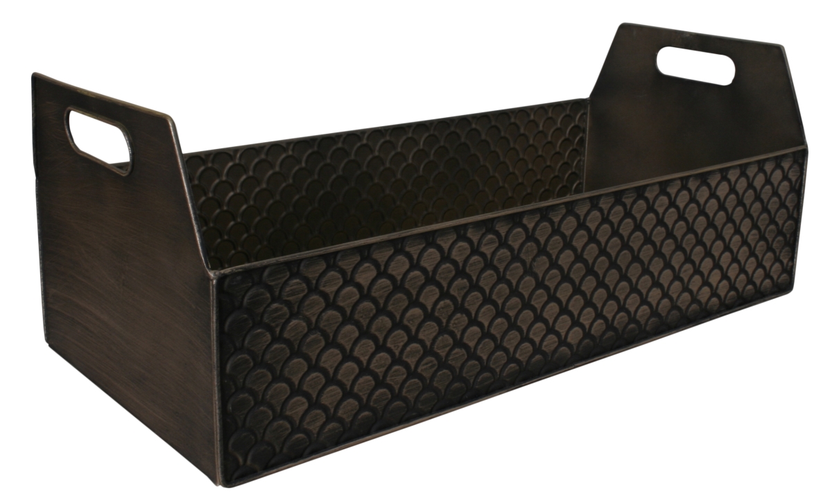 Picture of Wald Imports 2351-22 22 in. Black Metal Container with Scale Pattern