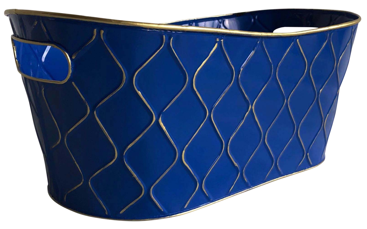 2354-D6 13 in. Royal Blue Metal Planter