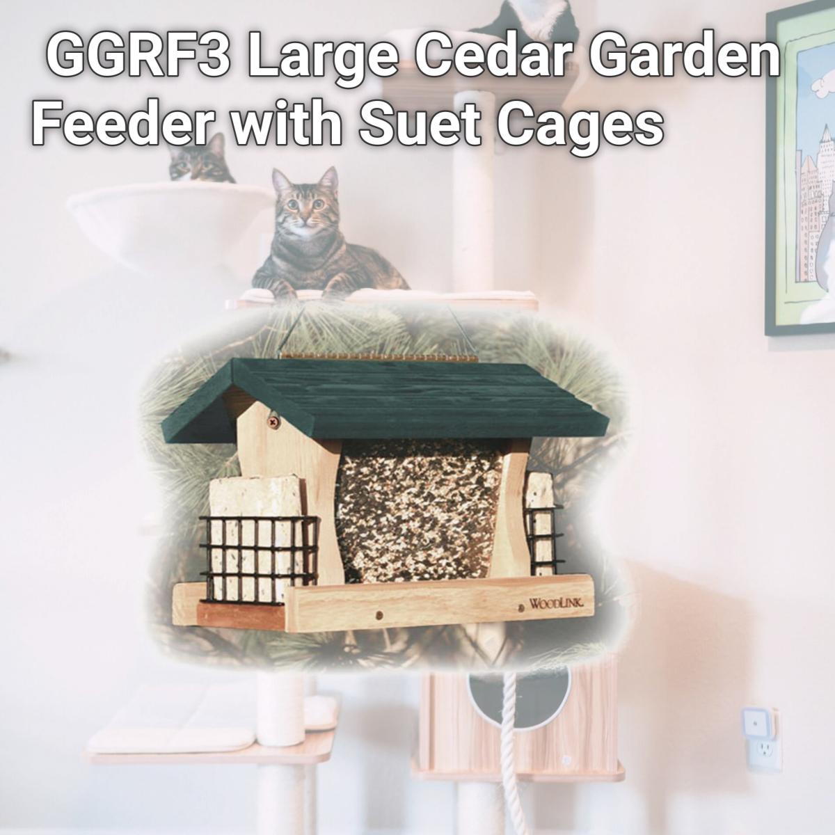 Picture of WoodLink GGRF3 Large Cedar Garden Feeder with Suet Cages