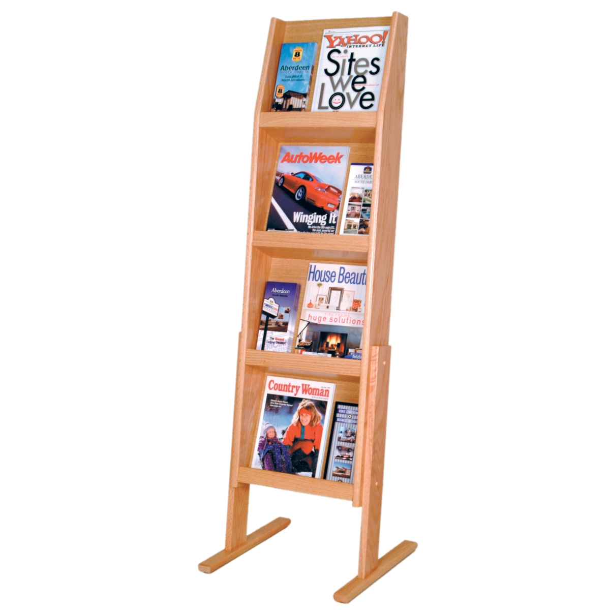 Picture of Wooden Mallet LD49-12FSLO 4 x 3 in. Slope 12 Pocket Standing Literature Display - Light Oak