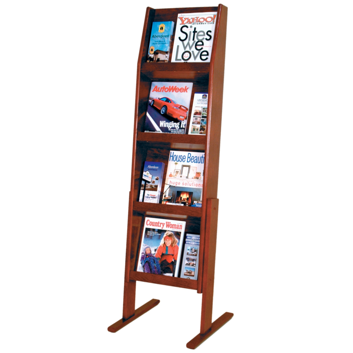 Picture of Wooden Mallet LD49-12FSMH 4 x 3 in. Slope 12 Pocket Standing Literature Display - Mahogany