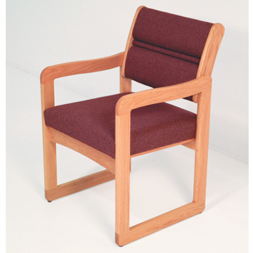 Picture of Wooden Mallet DW1-1DMHAW Valley Guest Chair with Sled Base - Arch Wine & Mahogany