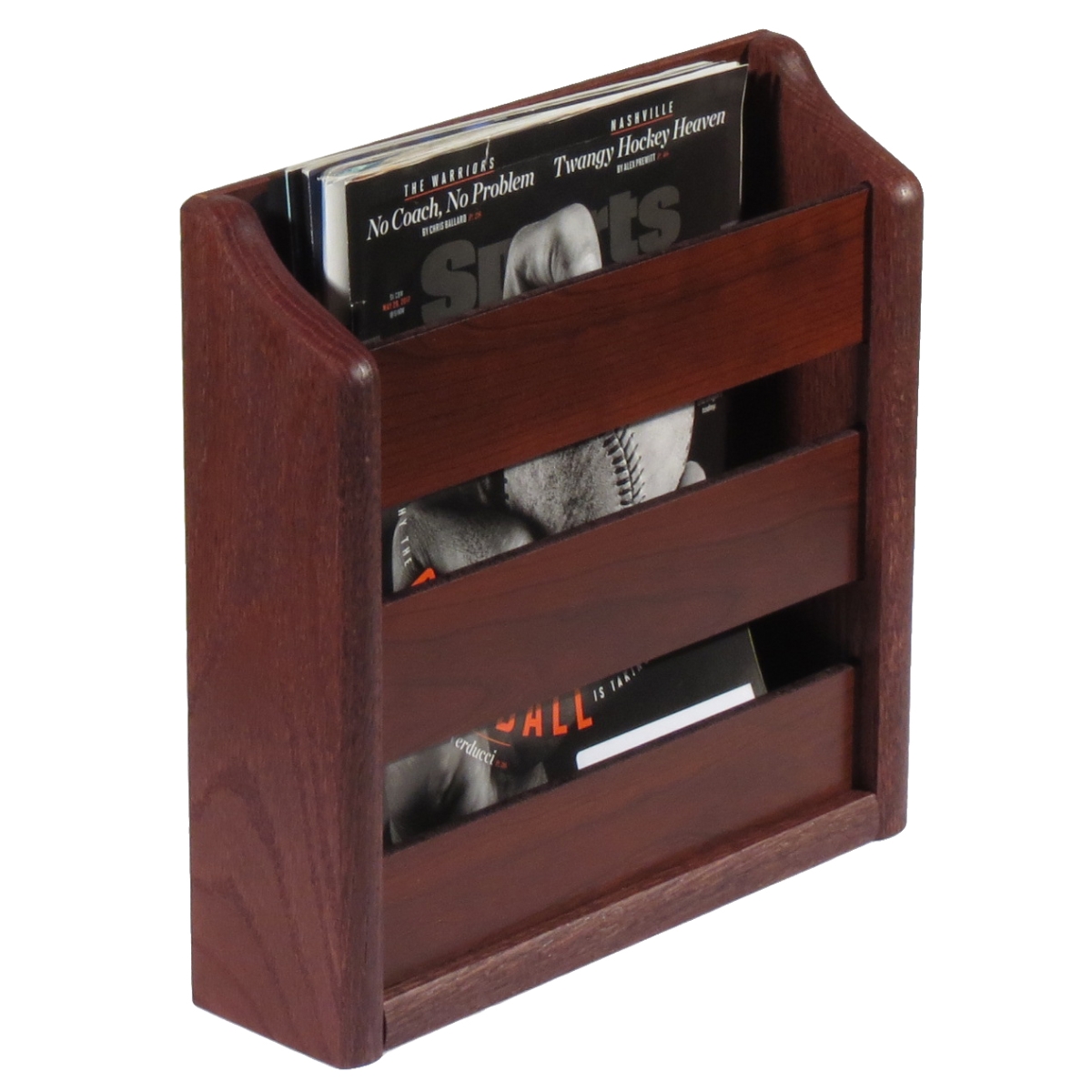 Picture of Wooden Mallet MRS1MH 1 Pocket Wall Mounted Magazine Rack - Mahogany