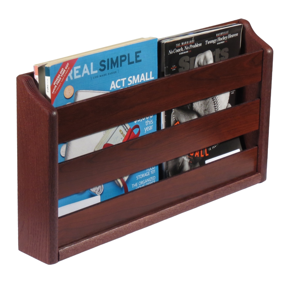 Picture of Wooden Mallet MRS2MH 2 Pocket Wall Mounted Magazine Rack - Mahogany